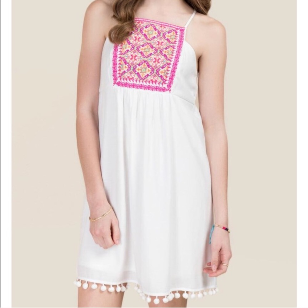 NWT Sadie Embroidered Pom Pom Dress